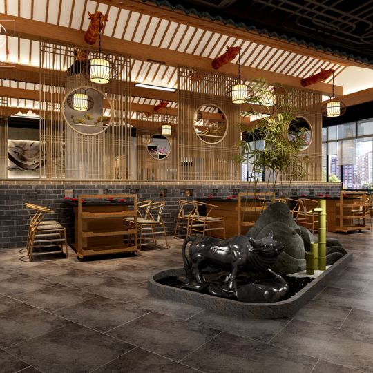 成都新中式火鍋店裝修公司——小龍軒老火鍋