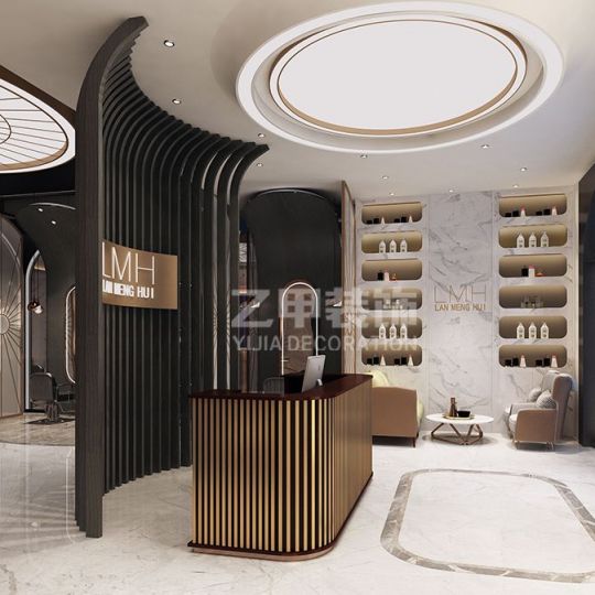 成都理發店設計|成都美發店裝修_藍夢匯理發店